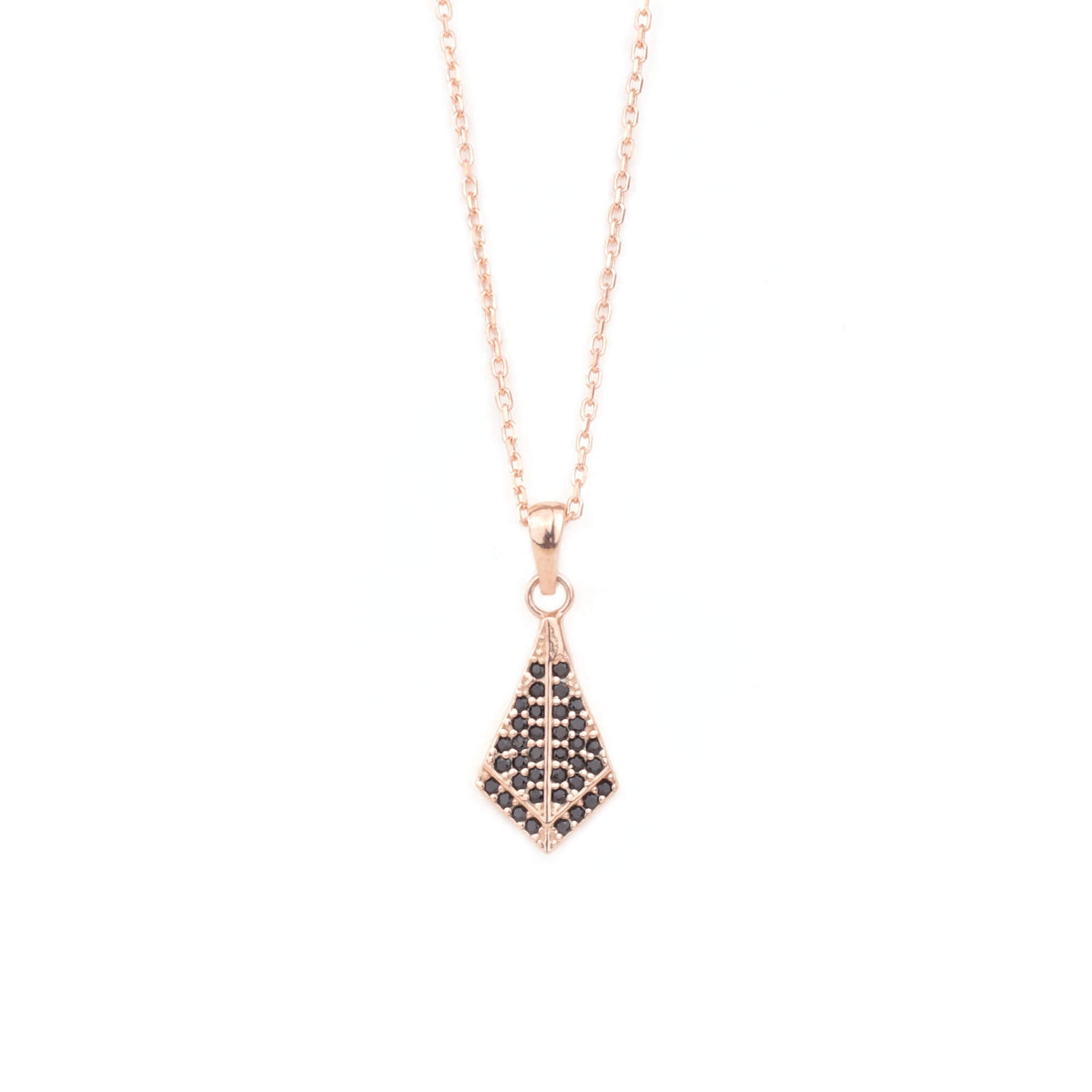 Kravat Figürlü Onyx Taşlı Gümüş Kolye