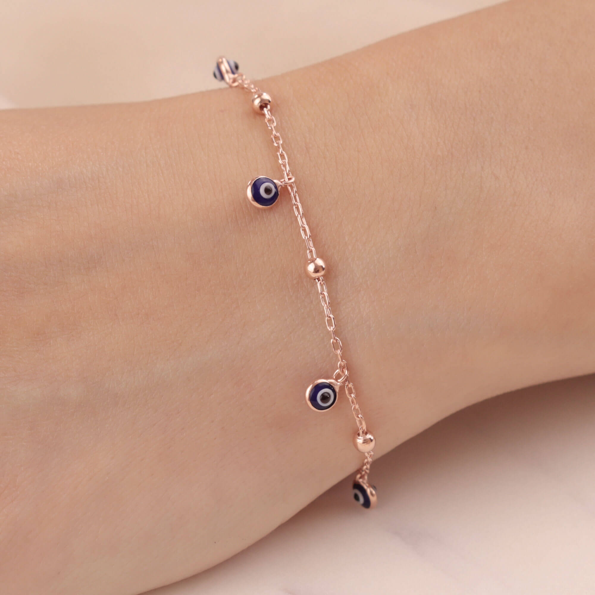 Cam Göz Rose Gümüş Bileklik Cam Göz Rose Gümüş Bileklik