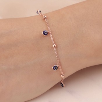 Cam Göz Rose Gümüş Bileklik Cam Göz Rose Gümüş Bileklik