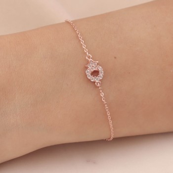 Zirkon Taşlı Rose Ay Yıldız Gümüş Bileklik Zirkon Taşlı Rose Ay Yıldız Gümüş Bileklik