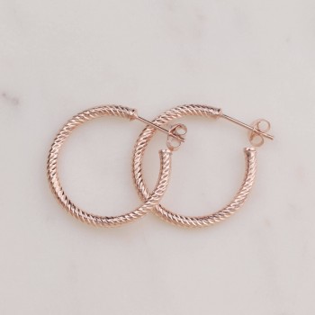 İtalyan Burgu Pimli Halka Gümüş Küpe (2.5 cm) İtalyan Burgu Pimli Halka Gümüş Küpe (2.5 cm)