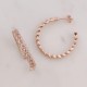 Taşlı Zincir Rose Yarım Halka Gümüş Küpe (3 cm) Taşlı Zincir Rose Yarım Halka Gümüş Küpe (3 cm)