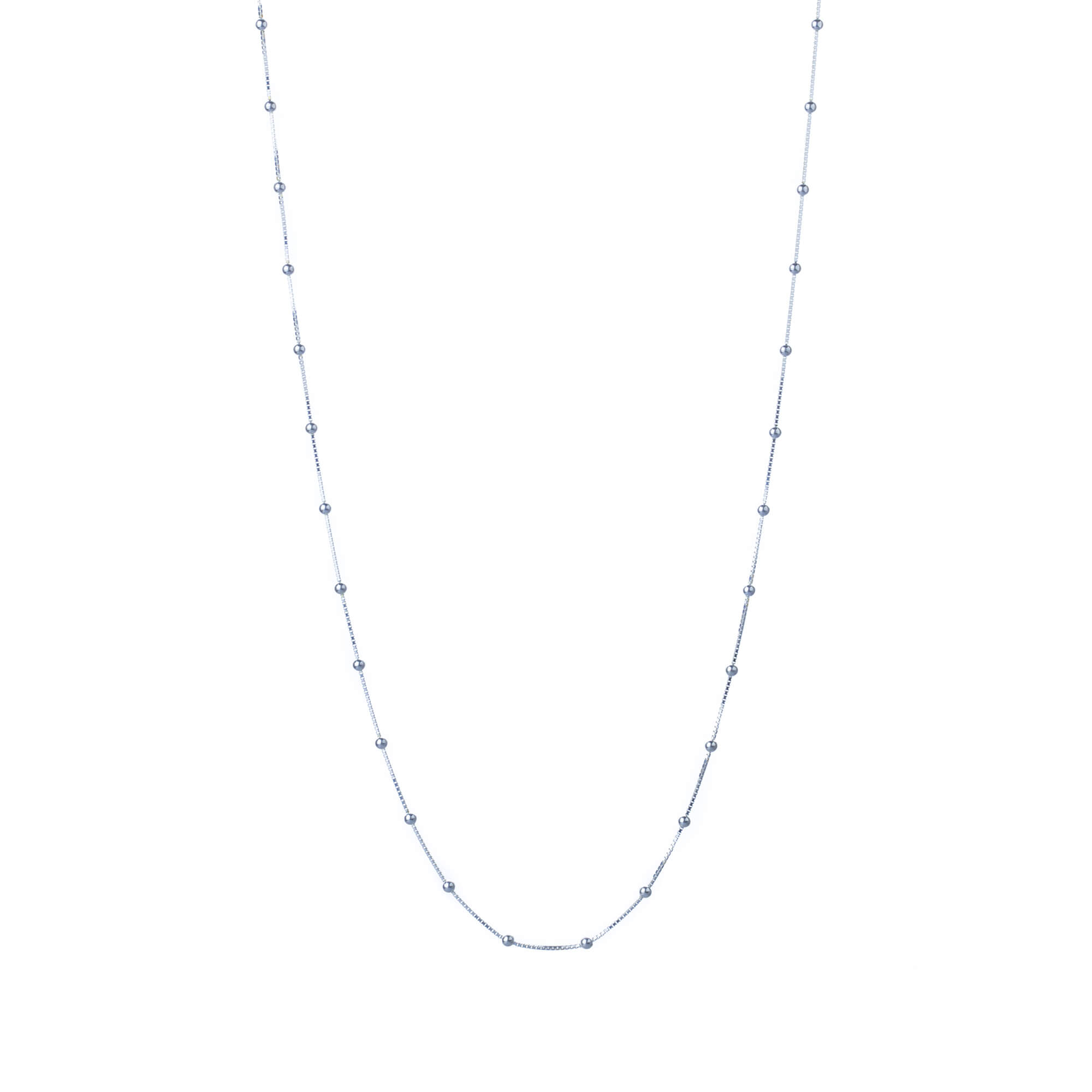 Topçuklu Gümüş Zincir (100 cm) Topçuklu Gümüş Zincir (100 cm)